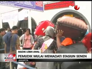 Antrean Pemudik Mulai Terlihat di Stasiun Pasar Senen