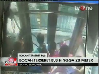 Tas Tersangkut, Seorang Bocah Terseret Bus Sejauh 20 Meter