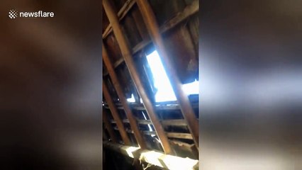 Indonesian family repair damaged home after deadly earthquake