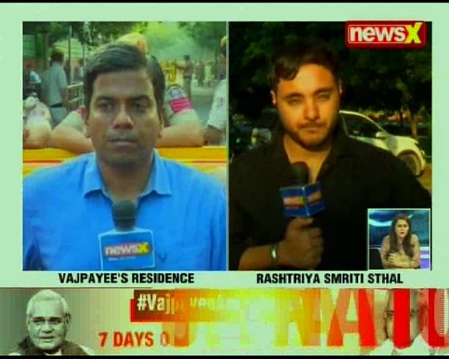 Vajpayee's final journey: Atal Bihari Vajpayee's mortal remains kept at the BJP headquarters