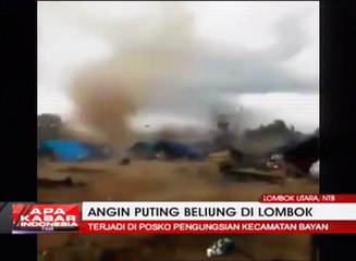 Angin Puting Beliung Gegerkan Pengungsi Lombok