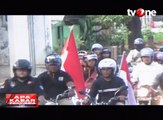 HUT RI, Bikers Nganjuk Kibarkan Merah Putih Raksasa