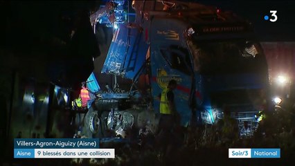 Aisne : neuf blessés dans la collision entre un car et un camion