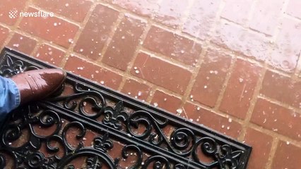 Weather warnings in force as hail and strong rains pummel Southern California county