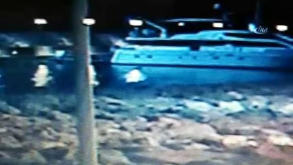 Tuzla'da Özel Bir Marinadan Çalınan Lüks Tekne, Bodrum Açıklarında Bulundu... Olay Anları Kamerada