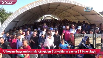 Ülkesine bayramlaşmak için giden Suriyelilerin sayısı 31 bine ulaştı