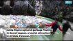 Pile of trash seen floating near secret lagoon in Palawan