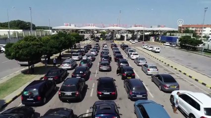 Sınır kapılarında araç kuyrukları - EDİRNE