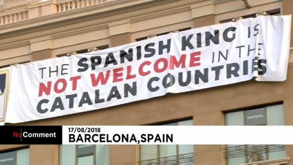 Watch: Protesters object to Spanish King's Barcelona visit