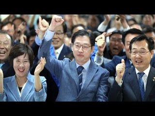 '출구조사 우세' 김경수, 김태호와 '초접전'…'뒷심 발휘할까' 관심 집중 / 연합뉴스 (Yonhapnews)