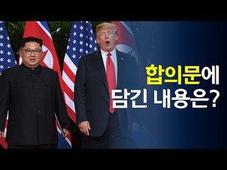 김정은-트럼프, 공동성명 채택...내용은? / 연합뉴스 (Yonhapnews)