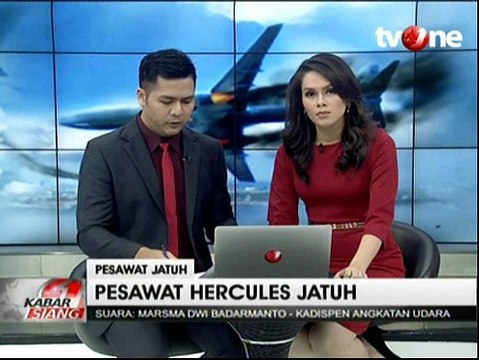 Pesawat Hercules TNI Jatuh di Pemukiman Penduduk di Medan