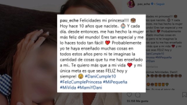 Paula Echevarría y Bustamante felicitan a su hija Daniella