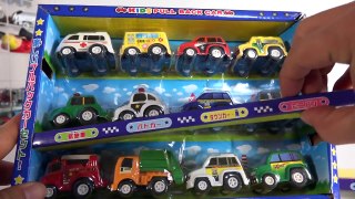 12 Kids pull back car toy Ambulance, police car, bus, fire truck, cleaning car, emergency