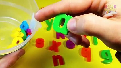Learning Alphabet Song with Kids Rainbow ABC | Learn Letters with Plastic Magnetic English
