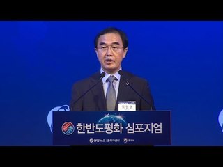 [평화심포지엄] 조명균 "北美 후속협의 준비…곧 평화프로세스 시작 기대" / 연합뉴스 (Yonhapnews)