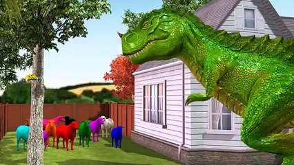 Giant Dinosaurs & Cartoon Gorilla Cycling Wi Farm Animal Sheep Goat Colors Songs For Child