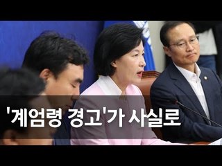 추미애 "기무사, 촛불집회때 계엄검토…12·12 군사반란과 닮아" / 연합뉴스 (Yonhapnews)