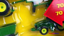 JOHN DEERE FARM TOY PLAYSET UNBOXING HORSES COWS VEHICLES ARTICULATED TRACTOR FORKLIFT