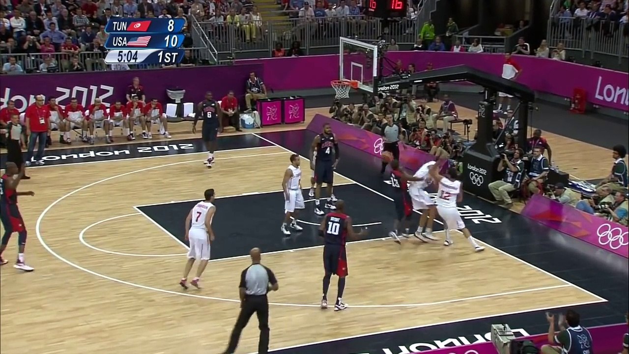 Salah Mejri vs USA in olympic game , 4PTS/7REB/2BLK