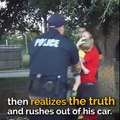 Police officer sees young mom holding lifeless toddler – then he realizes the truth and rushes out of his car.Pass this on to honor this brave officer ❤️