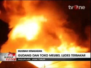 Akibat Petasan, Gudang dan Toko Mebel Ludes Terbakar
