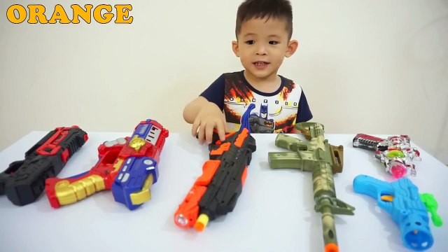 Learn colors with colored toy guns for kids, children Learning Colours for toddlers & babies-