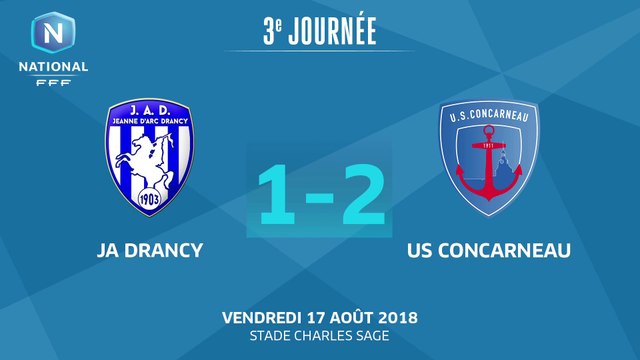 J3 : JA Drancy – US Concarneau (1-2), le résumé