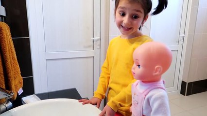 Kids Pretend playtime with Brush Your Teeth Nursery Rhymes Song for Children