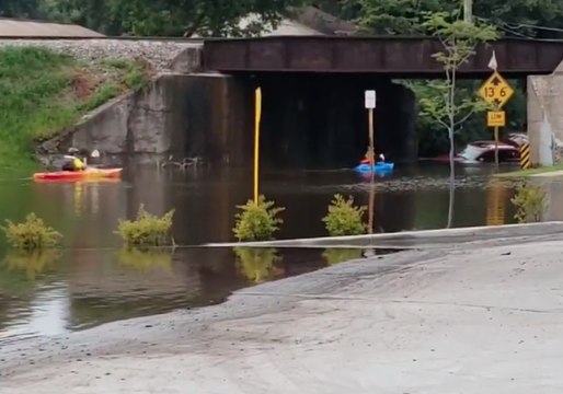 Floodwaters Submerge Roads in Watertown, Wisconsin