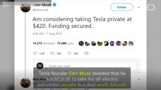 In Emotional Interview, Elon Musk Says No One Reviewed His Tweet About Taking Tesla Private