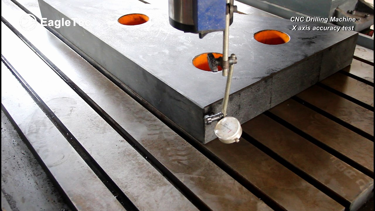 CNC Hole Drilling Machine for Drilling and Tapping on Flanges & Square Guideways Precision Test