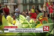 Barcelona: Rey Felipe es recibido en medio de protestas durante conmemoración de víctimas de atentado