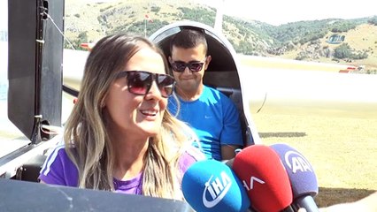 Mutluluğu havada buldular