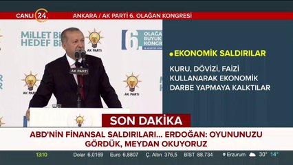 Başkan Erdoğan AK Parti 6. Olağan Büyük Kongresi'nde konuşuyor