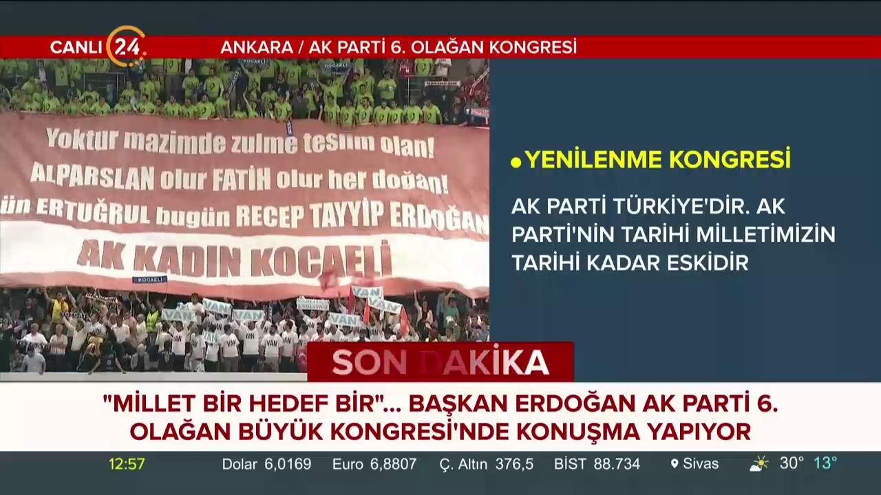 Başkan Erdoğan AK Parti 6. Olağan Büyük Kongresi'nde konuşuyor
