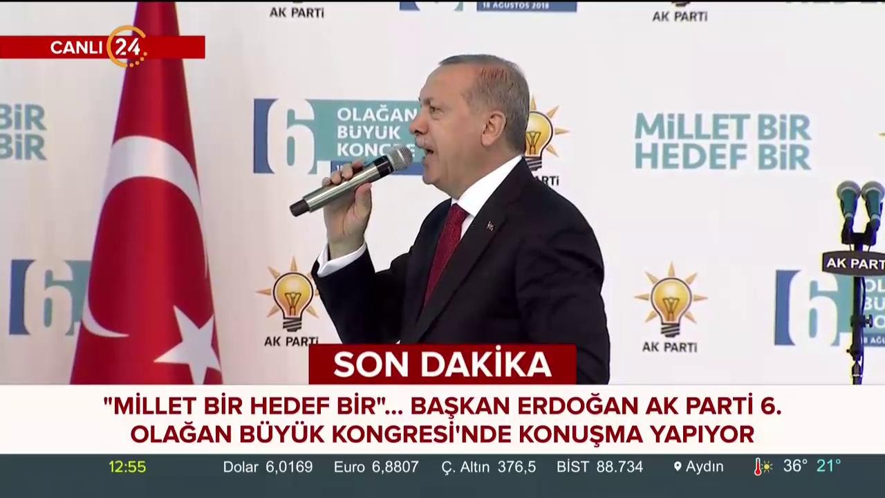 Başkan Erdoğan AK Parti 6. Olağan Büyük Kongresi'nde konuşuyor