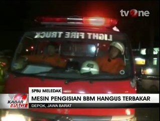 Sebuah Mesin Pengisian BBM Meledak di SPBU Cimanggis