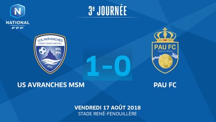 J3 : US Avranches MSM - Pau FC (1-0), le résumé
