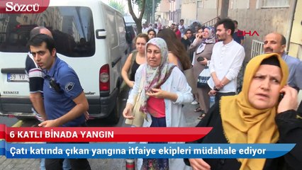 Güngören’de 6 katlı binada yangın