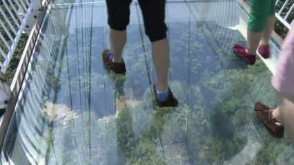 Cina, a passegggio sul ponte in vetro più lungo del mondo
