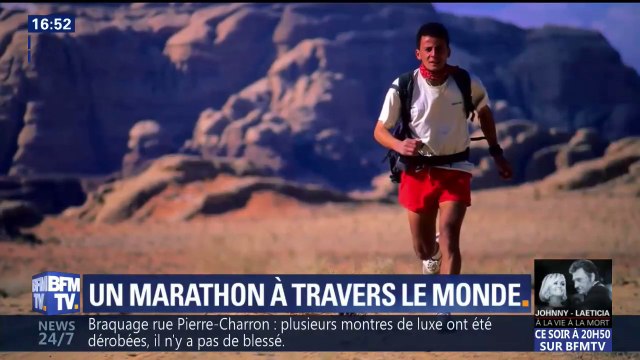 La route m'emmène toujours quelque part ... Il fait le tour du monde en courant