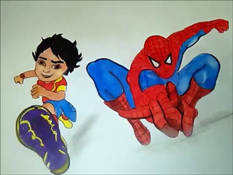 SPIDERMAN and SHIVA antv cartoon Speed COLORING PAGES for kids