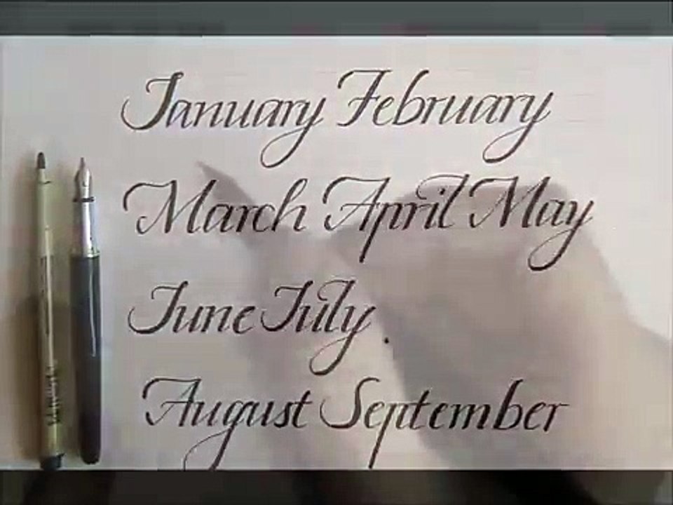 how to write in cursive (calligraphy) months for beginners
