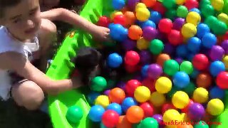Learn Colors for Children with Balloons and Ball Pit Baby Nursery Rhymes Kids Finger Famil