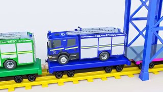 Learn Colors for Kids | FIRE TRUCK on a Toy Train | Babies Educational Video