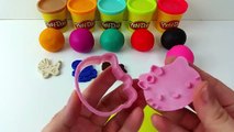 Learn Colors For Kids Play Doh Peppa Pig Hello Kitty Molds Cars 2 Lightning Mcqueen Tow Ma