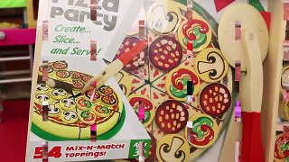 PIZZA PARTY Melissa & Doug Wooden Pizza Slice & Cut Play Food Toddler Toy with Frozen Barb