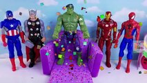 Superheroes Hulk Spiderman Jumping on the Bed Five Little Monkeys Top Nursery Rhyme Song f