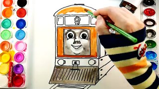How to Draw Toby the Tram Engine ♦ Thomas and Friends ♦ Drawing Colors Learning videos for